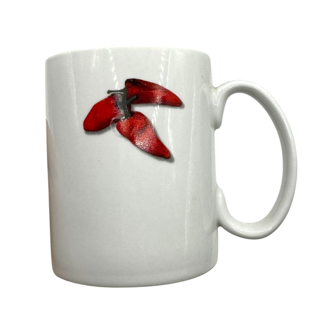 Collection Mugs France Red Chili Pepper White Ceramic Coffee Mug Vintage French